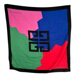 Givenchy 90s Minimalist Colorblock Logo Scarf Parfums Italy Designer